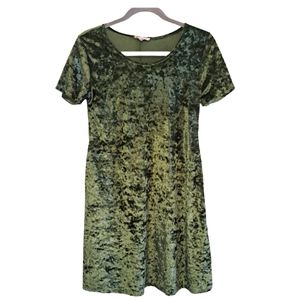 Rolla Coster Green Velour Short Sleeved Dress Size Medium
